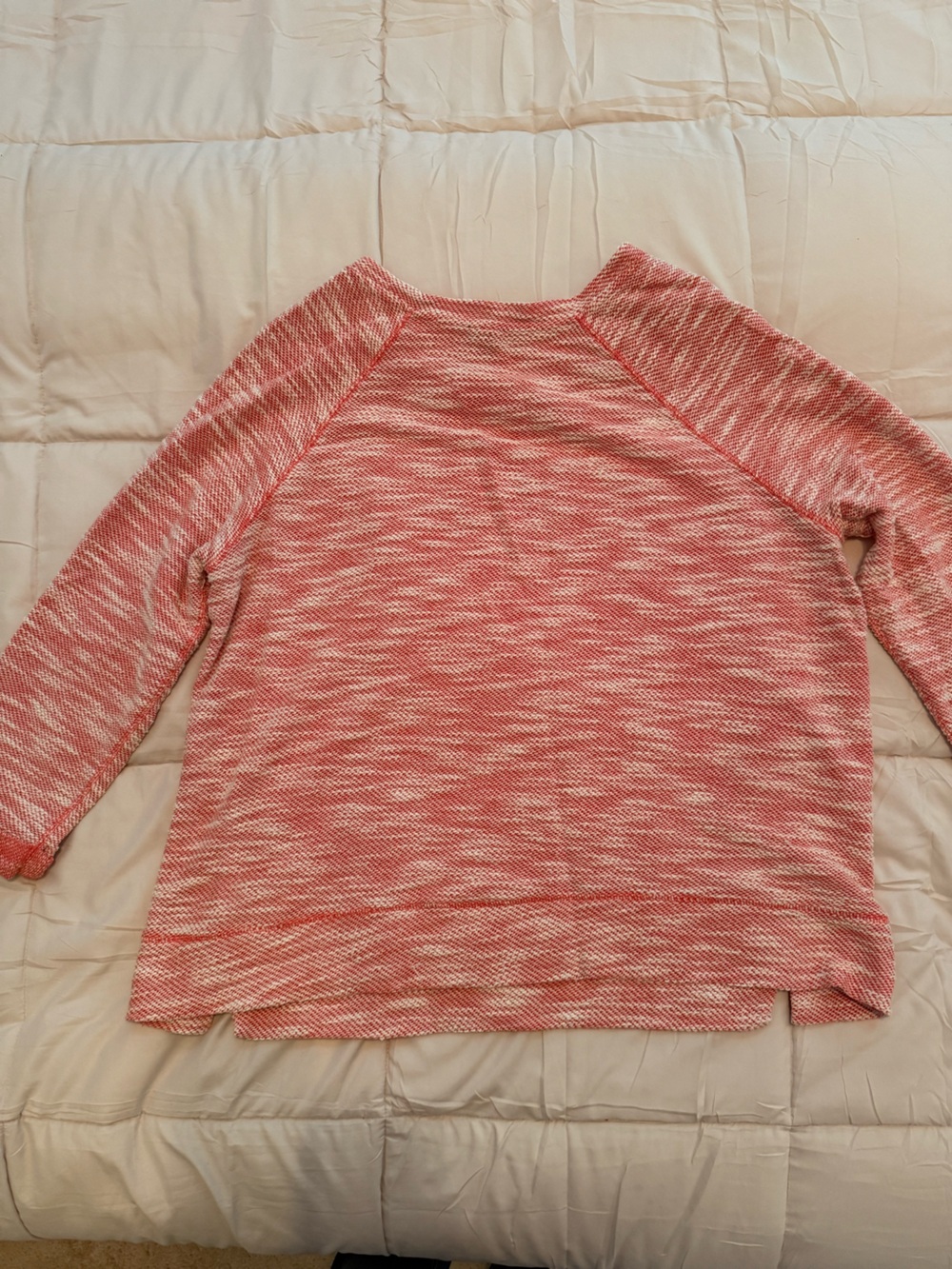 Hannah Pink and White Marled Crewneck Sweater